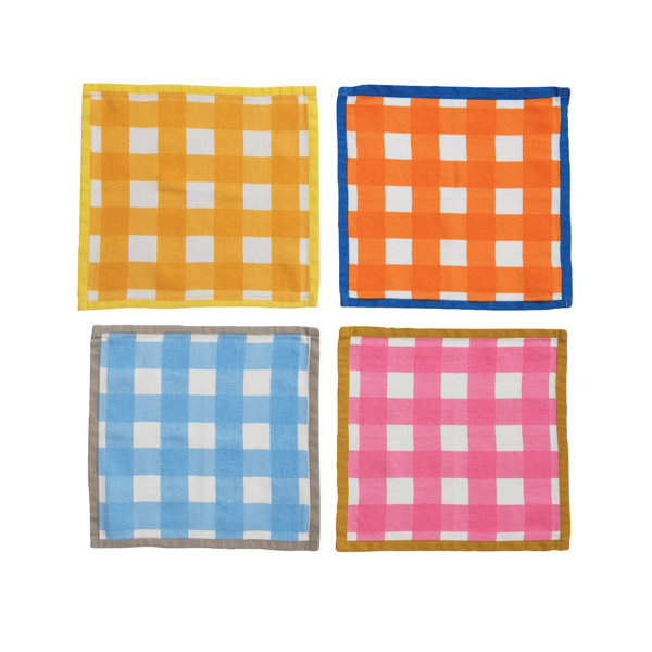 Cotton Cocktail Napkins With Check Pattern Birch Lane